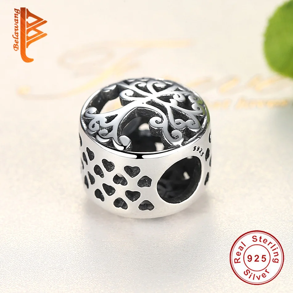 BELAWANG Genuine 100% 925 Sterling Silver Life of Tree Beads fit Bracelet DIY Women Jewelry Christmas Charm Gift | Украшения и