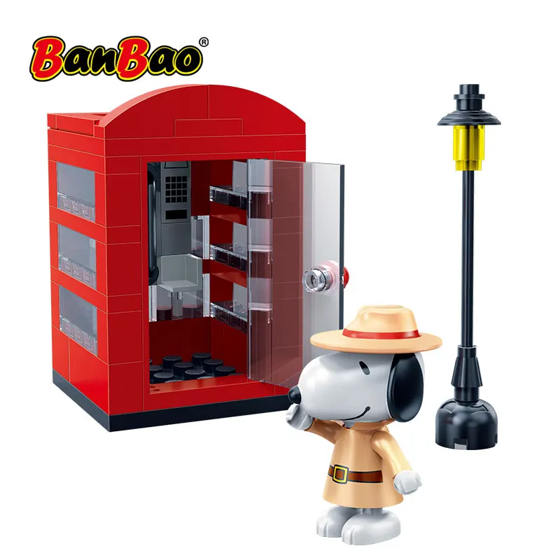 BanBao 7528 IP Snoopy арахис телефонная будка строительные блоки игрушки для детей