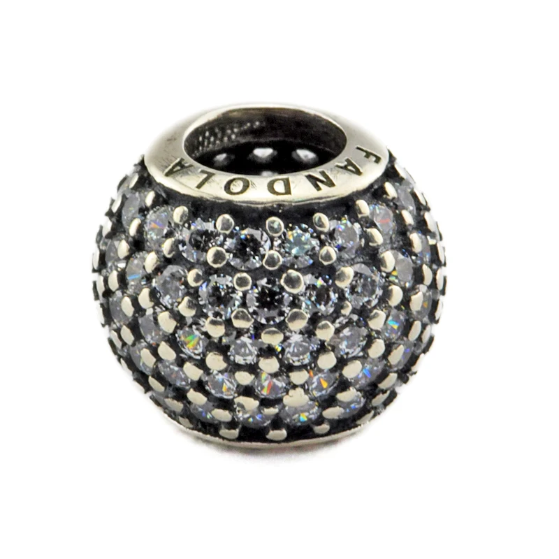 DIY подходит Pandora Подвески Браслеты Pave lights бусины с прозрачным кубическим