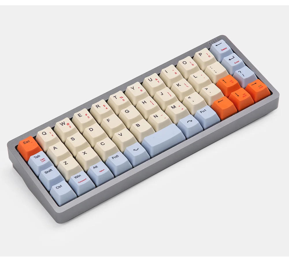 NIU40 молочные с синей эмалью-подслоенные OEM профиль колпачки для 40% макет вишня механическая клавиатура MX