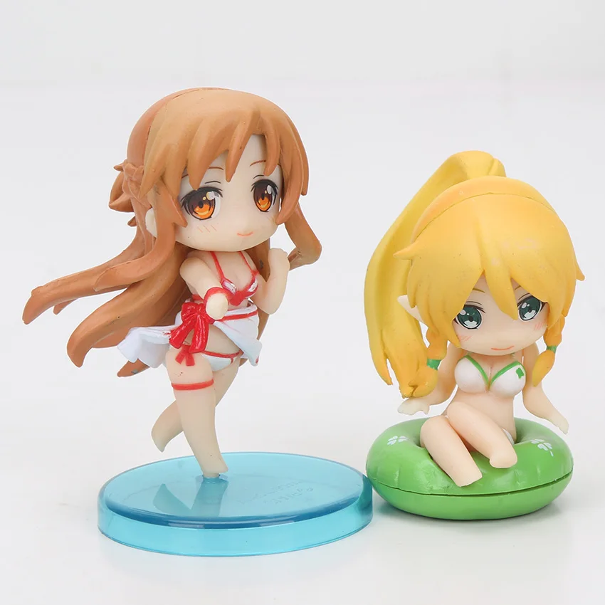 6 см 4 шт./компл. симпатичный Меч Art Online Набор фигурок(SAO), Kirito Asuna niitengo ver ПВХ игрушки