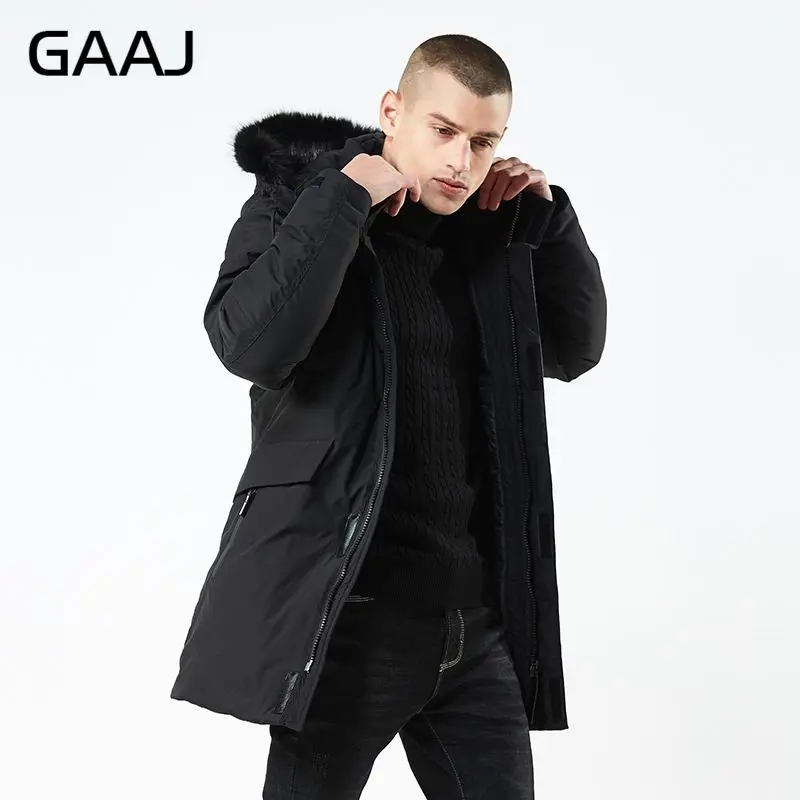 Мужская парка GAAJ длинная с капюшоном Армейская винно красная 3XL 4XL HP3DF #|Мужские