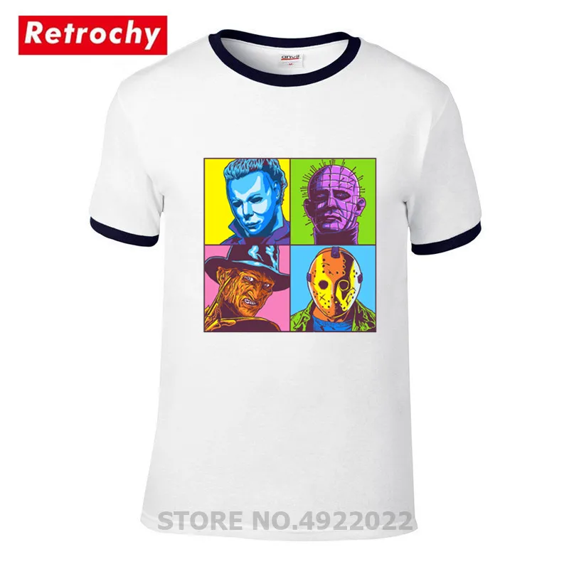 Страшный популярный ужас Хэллоуин Футболка Джейсон Майкл Майерс Фредди пинхед