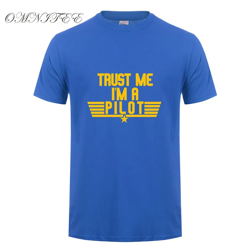 as picture Omnitee Trust Me I'm A Pilot Футболка мужская короткий рукав хлопок Самолет футболки для водителя Мужская одежда Camisetas рубашка OT-737 - Цвет: as picture