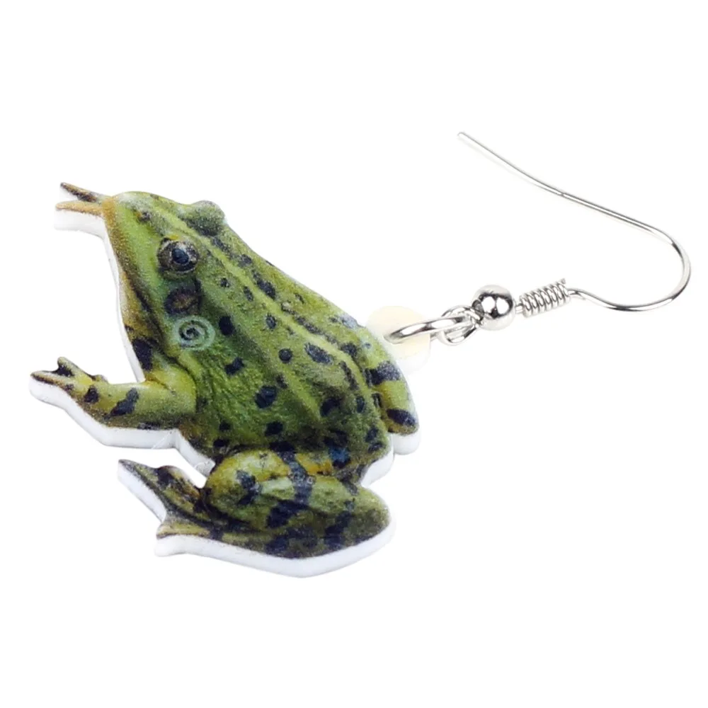 Акриловая зеленая пятнистая лягушка WEVENI модные ювелирные изделия с животными