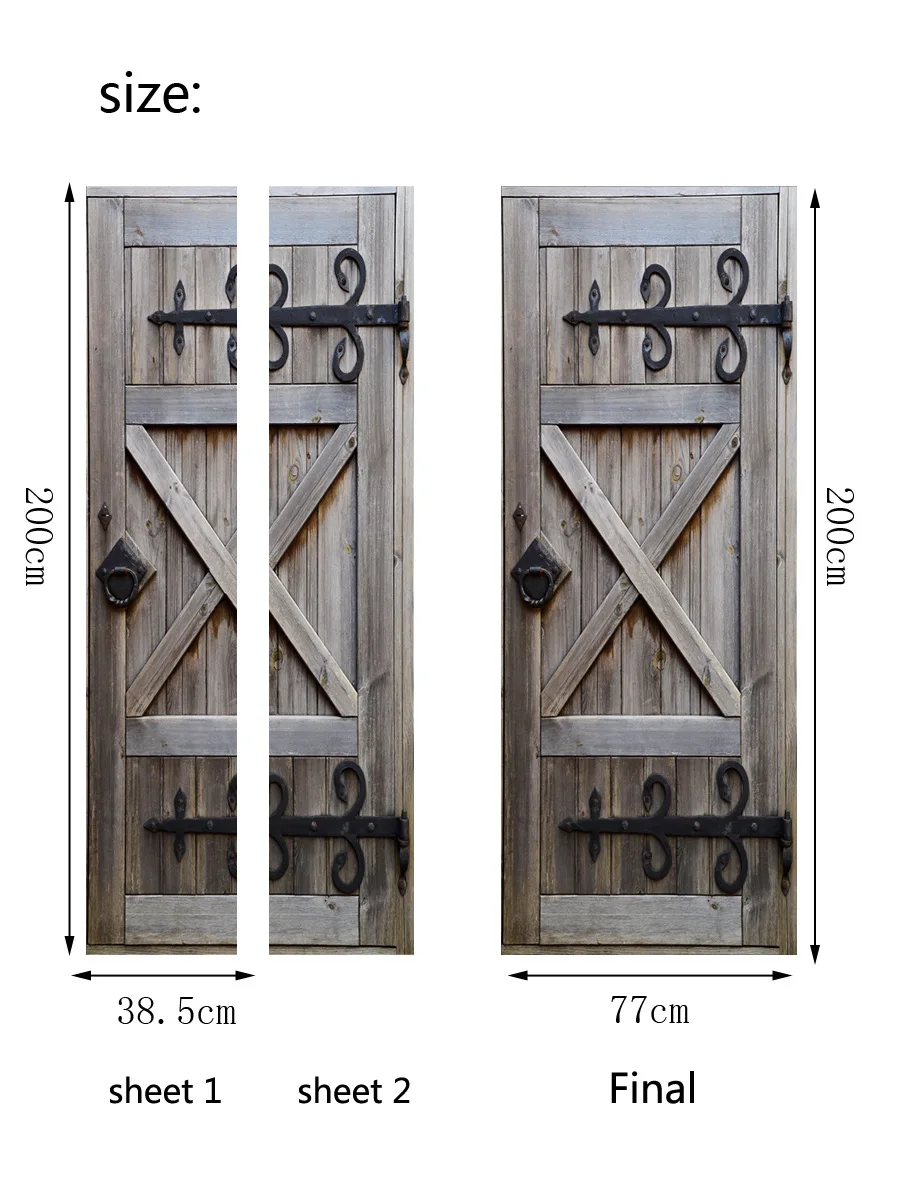 Деревянная дверь настенная стикер Съемная в Туалет WC СЕМЬЯ DIY Декор обои для