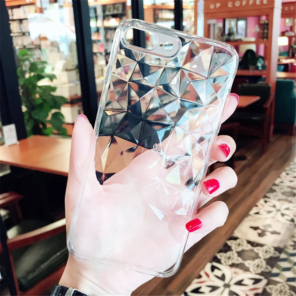 Алмазная текстура чехол для iPhone 6 6s 7 8 Plus X XR XS Max мягкий телефон Роскошный