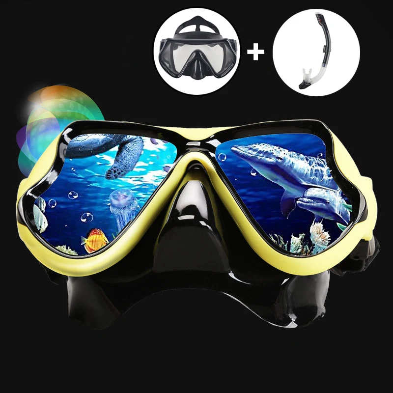 

Scuba Snorkel Diving Mask Goggles Silicone Anti-fog Diving Mask Full Dry Tube Underwater Diving Equipment
