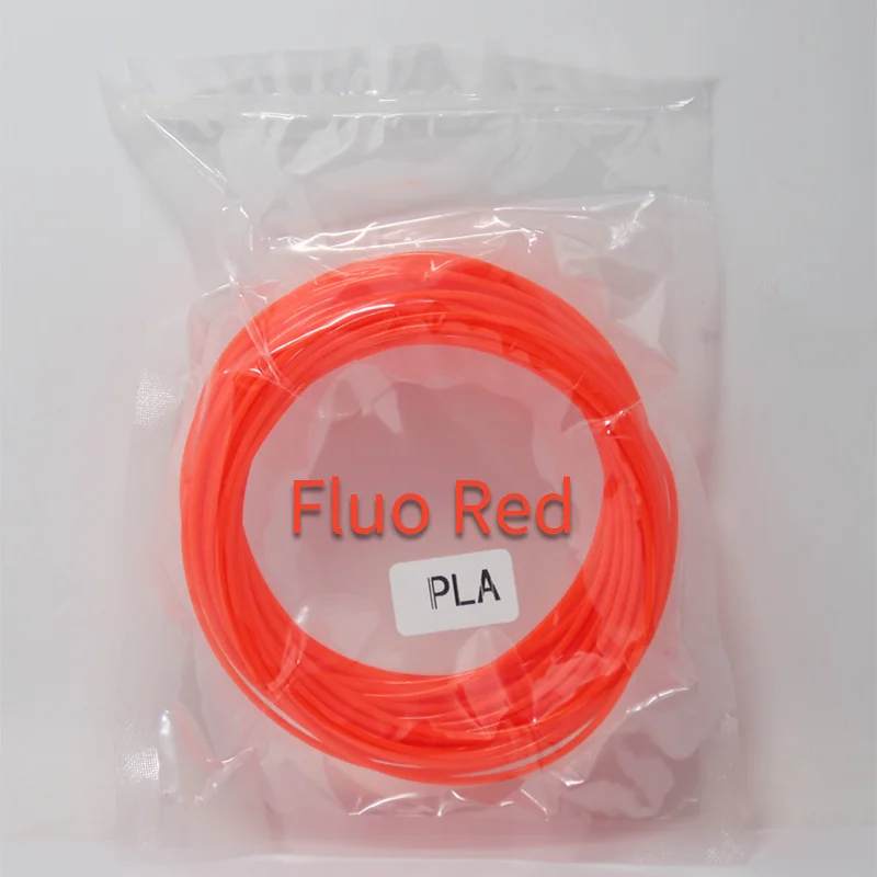 glow red 10 метров PLA 1,75 мм нити печатные материалы пластик для 3d принтера Ручка нити заправки 3D печать волочение нити - Цвет: glow red