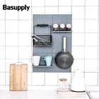 Самоклеящаяся настенная полка Basupply 1 шт., Пластиковая полка с отверстиями, стеллаж для хранения в гостиной, кухне, держатель для спальни, Настенный Органайзер