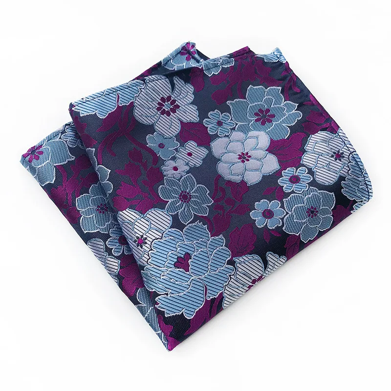 

2018 25cm*25cm Flower Pocket Square for Man Silk Paisley Jacquard Weave Handkerchief Suit Pocket Square Wedding Hanky for Men