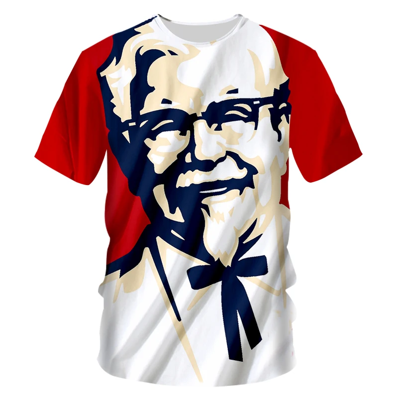 UJWI Новинка лета 2019 с капюшоном повседневный стиль мужская 3D печать KFC дедушка