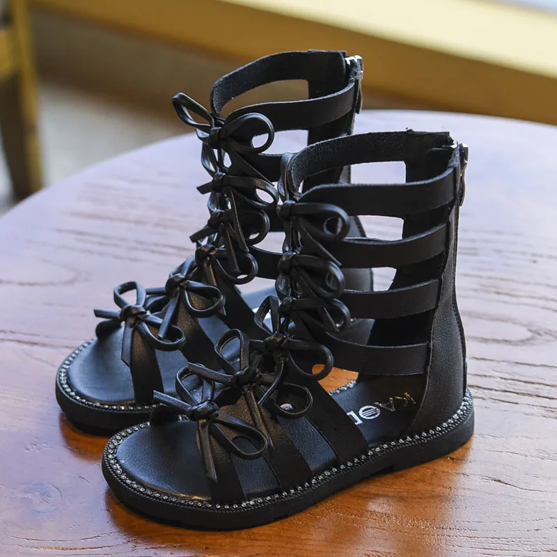 Новинка 2019 года Летняя обувь в римском стиле с бантом для маленьких девочек