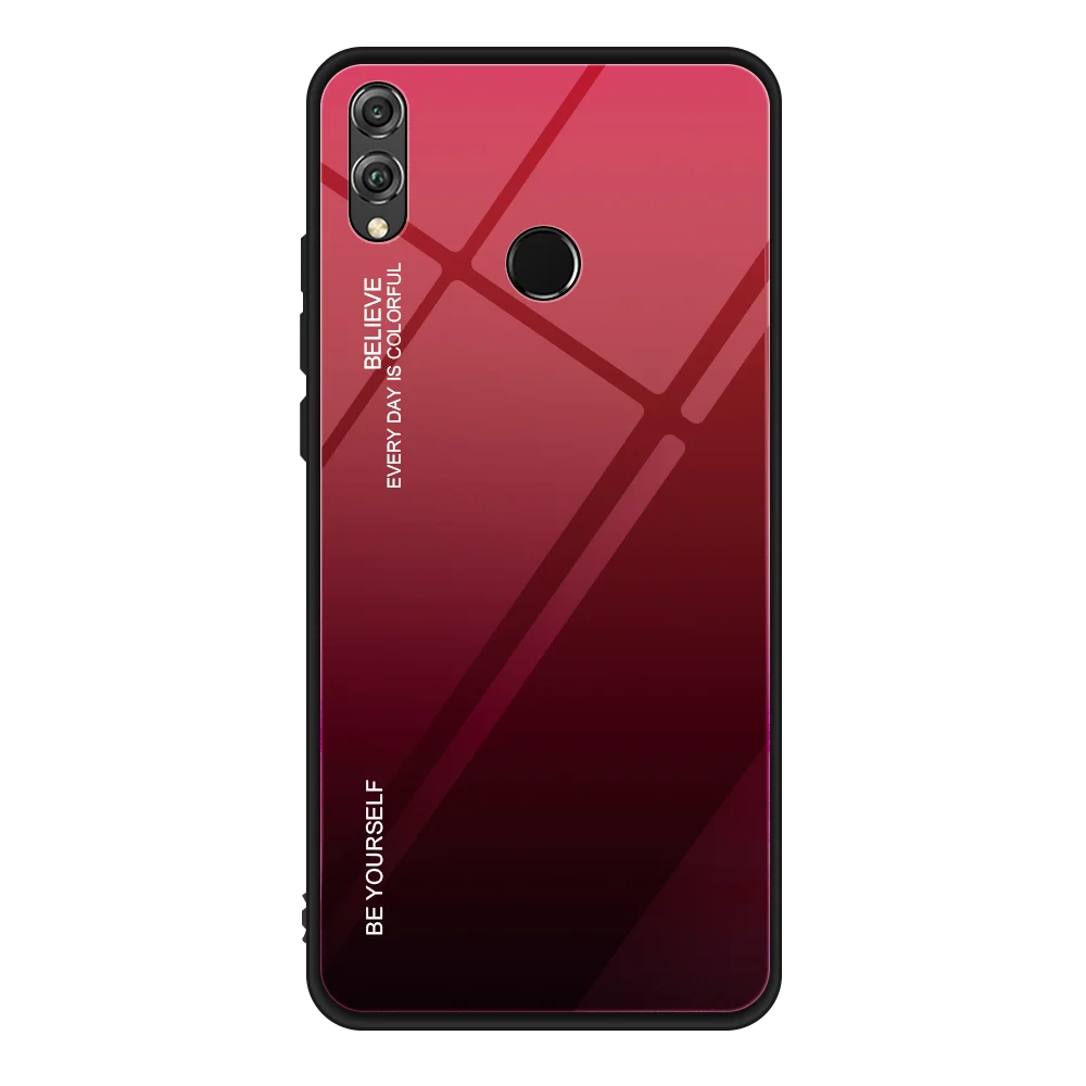 Чехол для телефона huawei Honor 10 Lite 10i View V20 Honor 8X9 Lite Nova 3 3i 4, Жесткий Чехол из закаленного стекла с полным покрытием - Цвет: Red