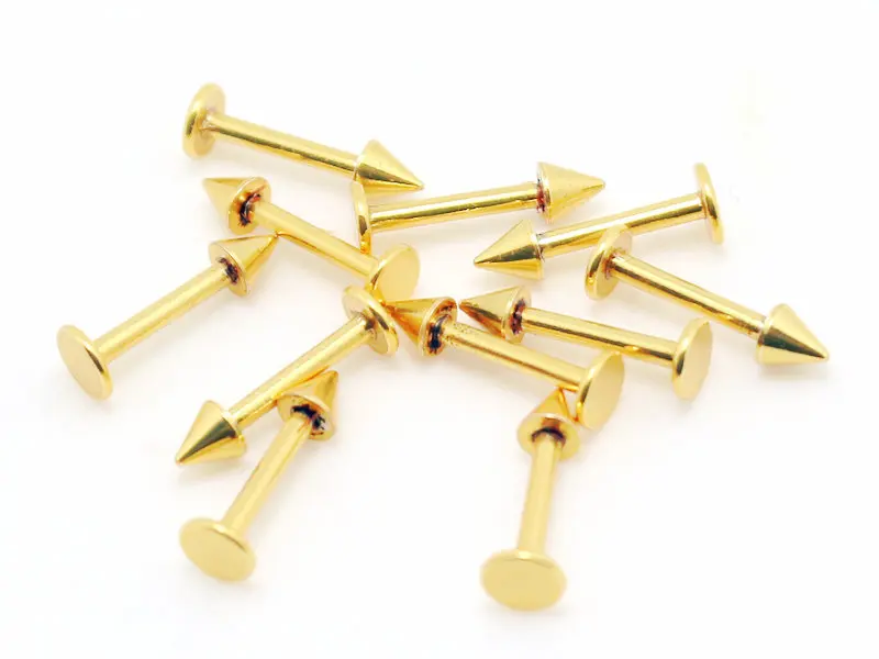 Оптовая продажа 10 шт золотого цвета кольцо для губ пирсинг Ювелирная губная