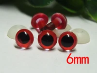 100pcs 6mm red color animal eyes safety eyes free shipping