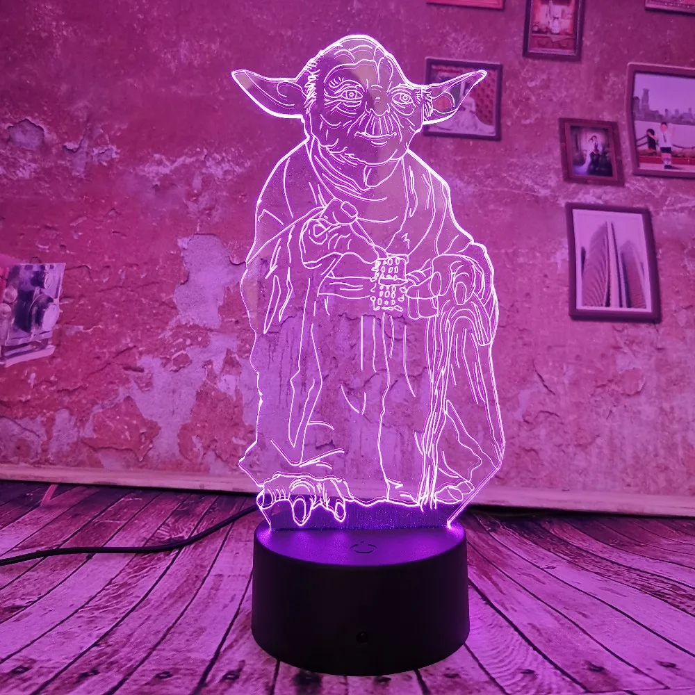 Новый Звездные войны йода Рыцарь Джедай 3D светодиодный светильник ночник