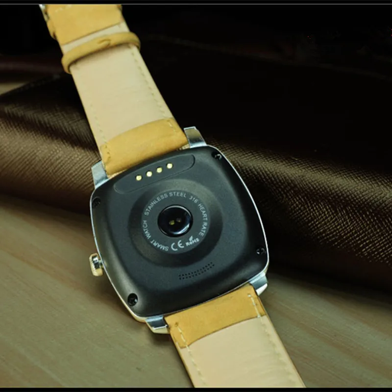 Bluetooth Смарт часы телефон с кожаным ремешком мужские умные Шагомер удаленной