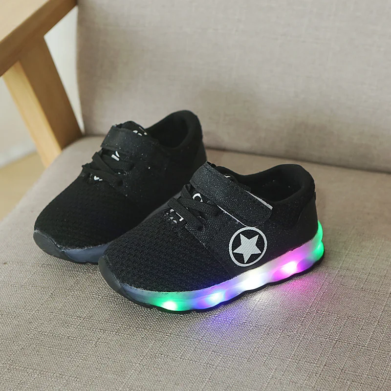 2020 quality fashion princess girls shoes beautiful children led lighting cute casual |