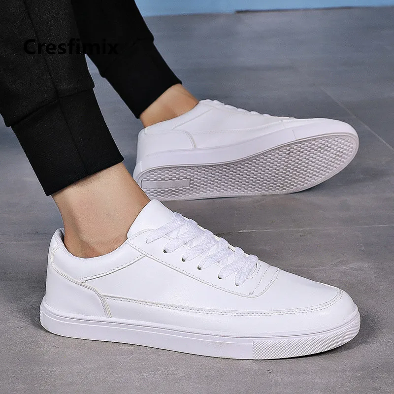 

Cresfimix zapatos hombre male fashion plus size white pu leather anti skid shoes man & men cool comfortable black shoes a3093