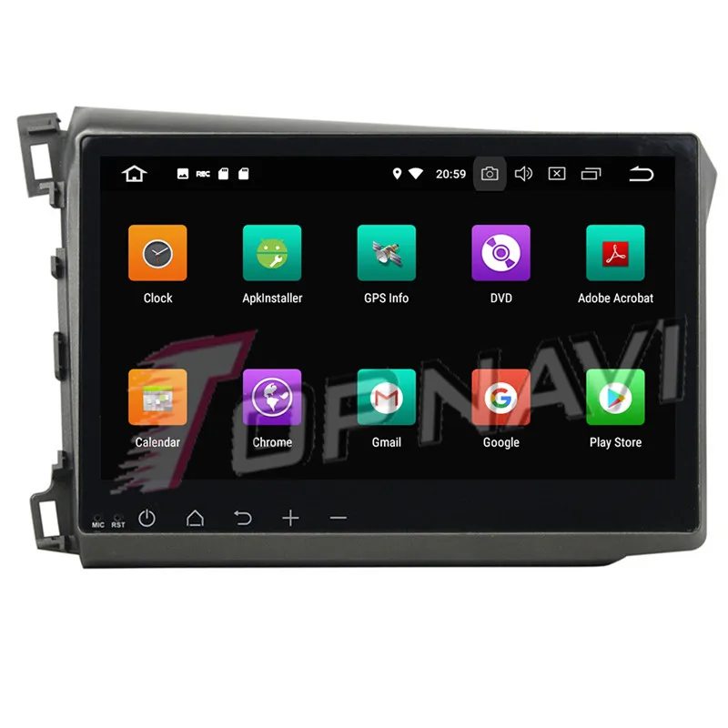 Topnavi Octa Core Android 9 0 автомобильный радиоприемник с навигацией GPS для Honda Civic 2012