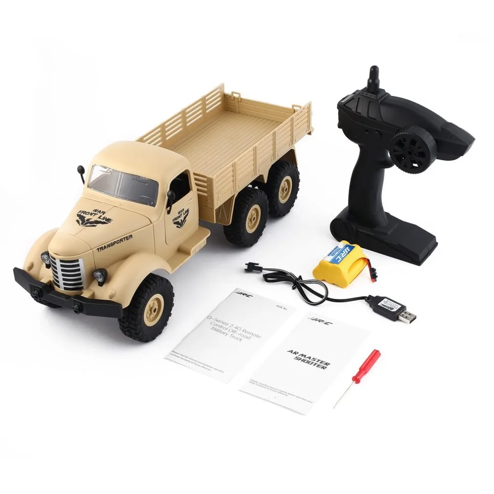 JJR/C Q60 1/16 2 4G 6WD RC Off-Road военный грузовик транспортер автомобиль транспортное