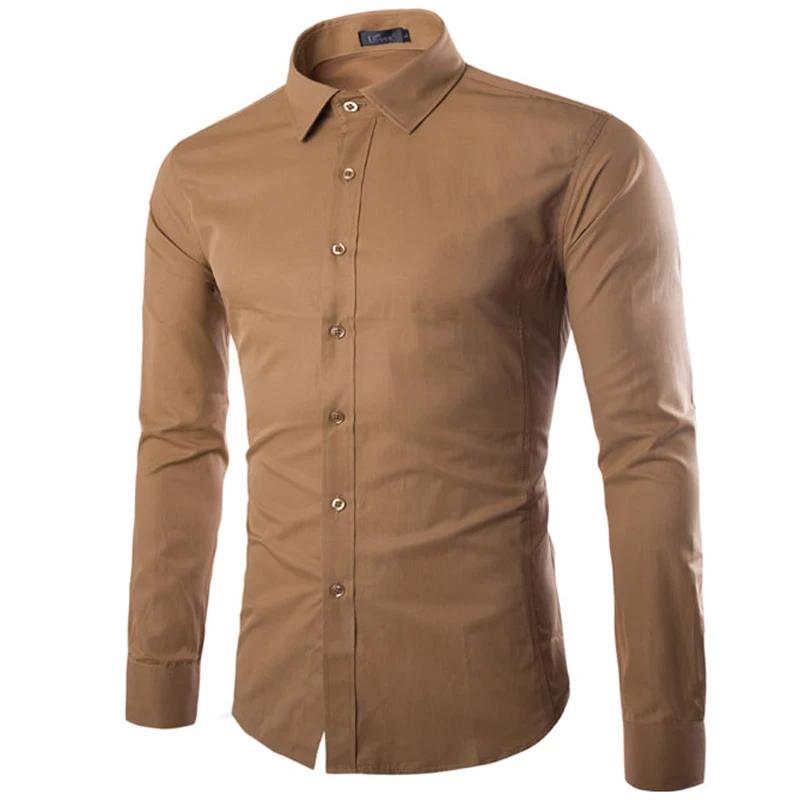 Брендовые белые Для мужчин с длинными рукавами CHEMISE Homme 2018 Мода Бизнес Дизайн S Slim