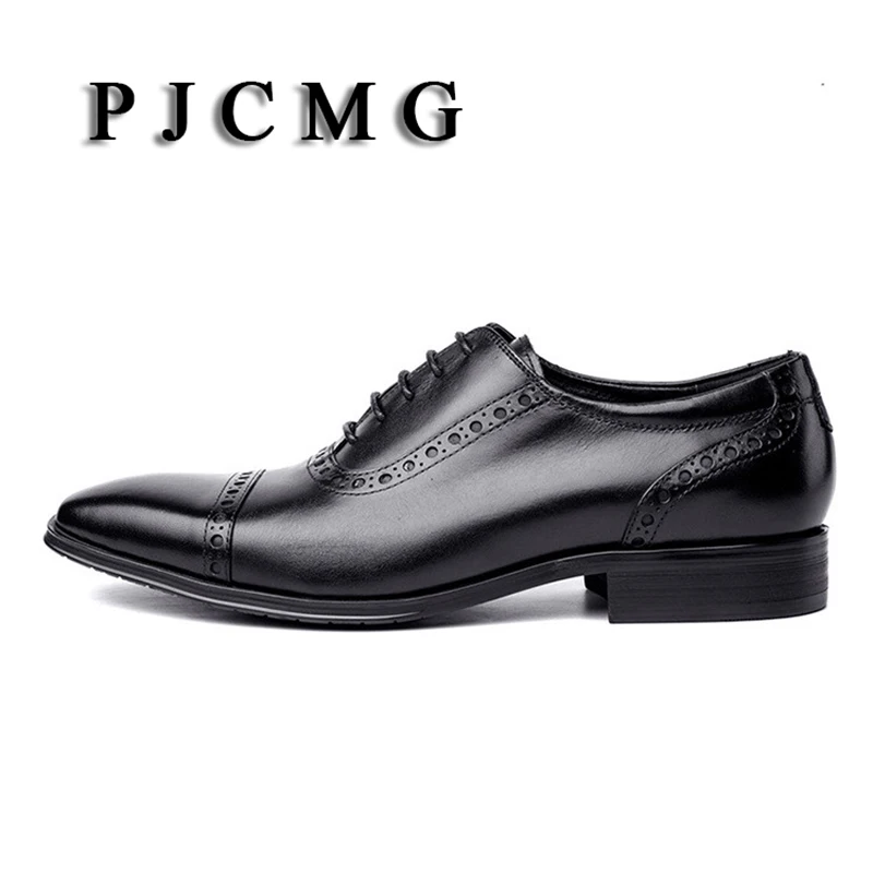 Туфли оксфорды мужские из натуральной кожи с острым носком на шнуровке|leather