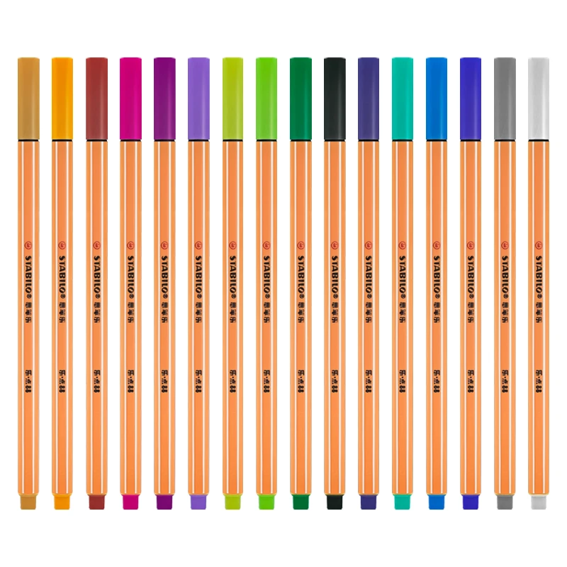 Stabilo Point 88 маркер для рисования 0 4 мм волокна пера 25 Цвета иглы файнлайнер манга
