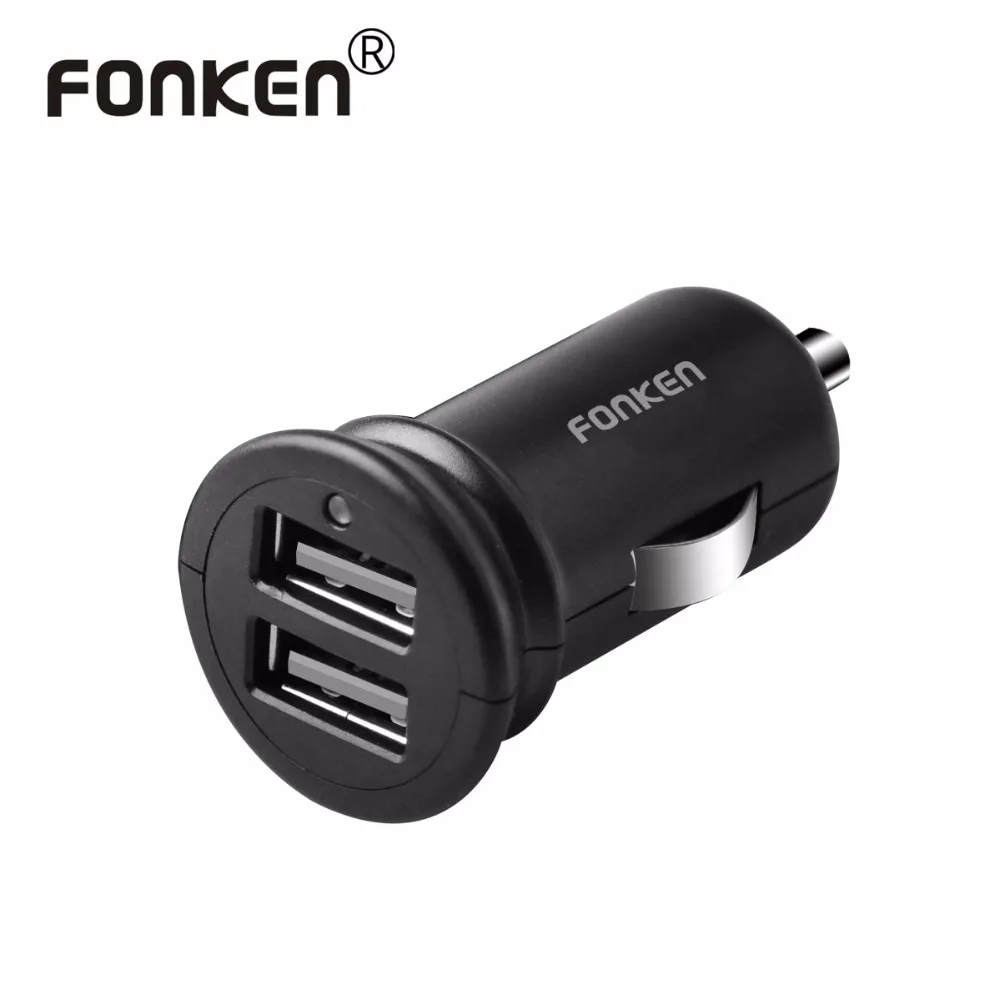 Автомобильное зарядное устройство FONKEN USB 5 V 2.4A Dual мини корпус 2 порта