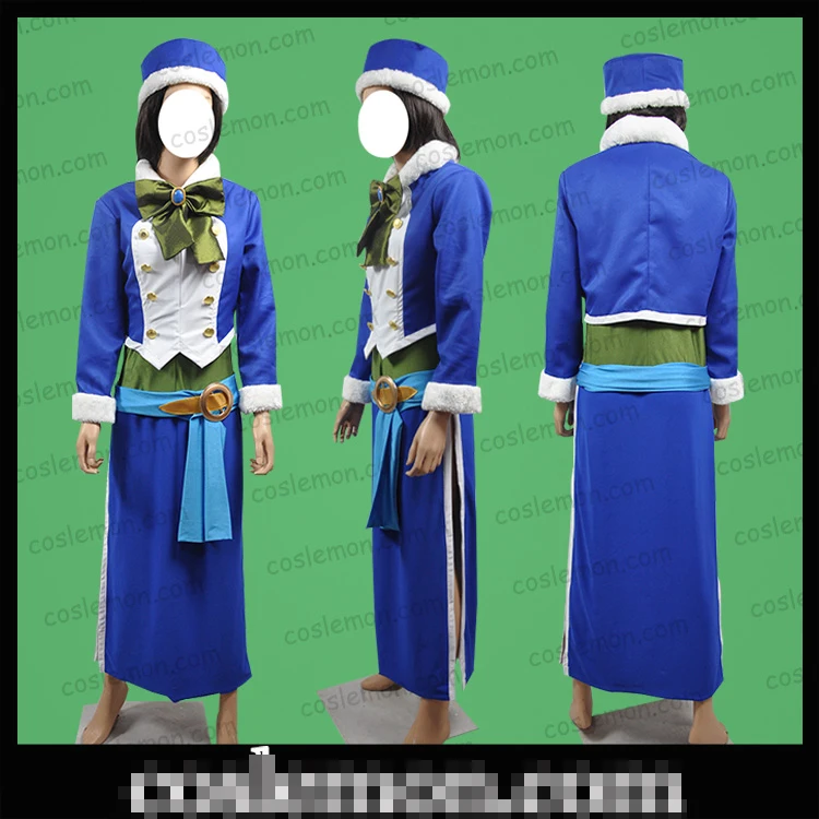 Косплей костюм феи хвост джувии локсер синий с длинным рукавом на заказ униформа