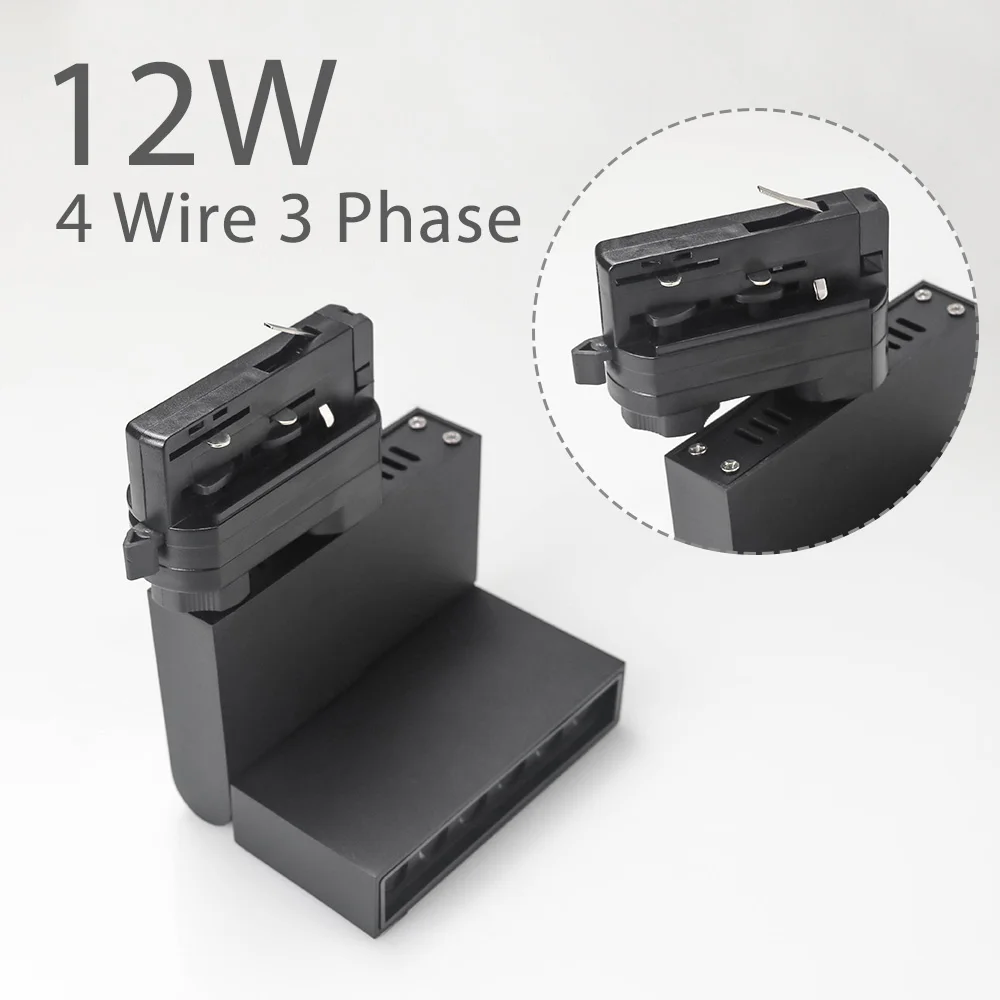 Black 12W-4Wire Современные светодиодные трековые светильники 12 Вт Трековый светильник 2 провода 3 провода 4 провода для домашней обуви магазин одежды showroom освещение - Испускаемый цвет: Black 12W-4Wire