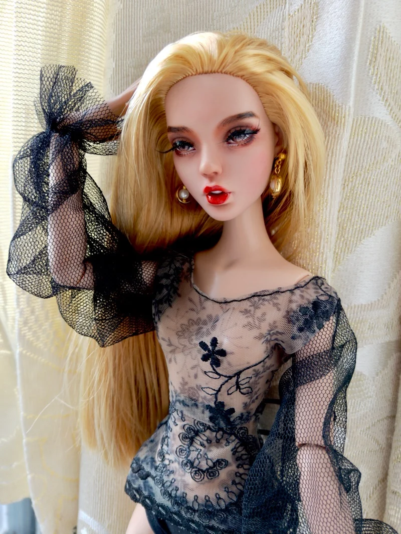 T02-X501 Blyth st кукольная одежда 1/3 1/4 bjd 1/6 аксессуары для кукол черное сексуальное Сетчатое платье 1 шт