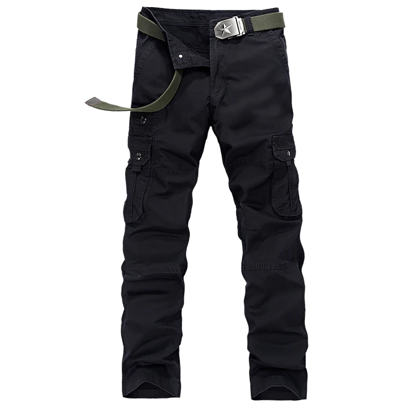 Новинка 2017 года Для мужчин Брюки карго Army Green серый черный цвет большие карманы