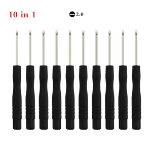 Набор мини-отверток UANME 10 в 1, 2,0 мм, плоская головка, для iPhone, Samsung мобильный телефон, планшетов, ноутбуков