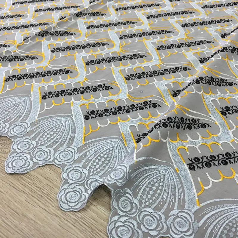2019 High Quality Lace Fabric 063 Ash Swiss Voile Switzerland Embroidery 100% Cotton French African Fabrics | Дом и сад