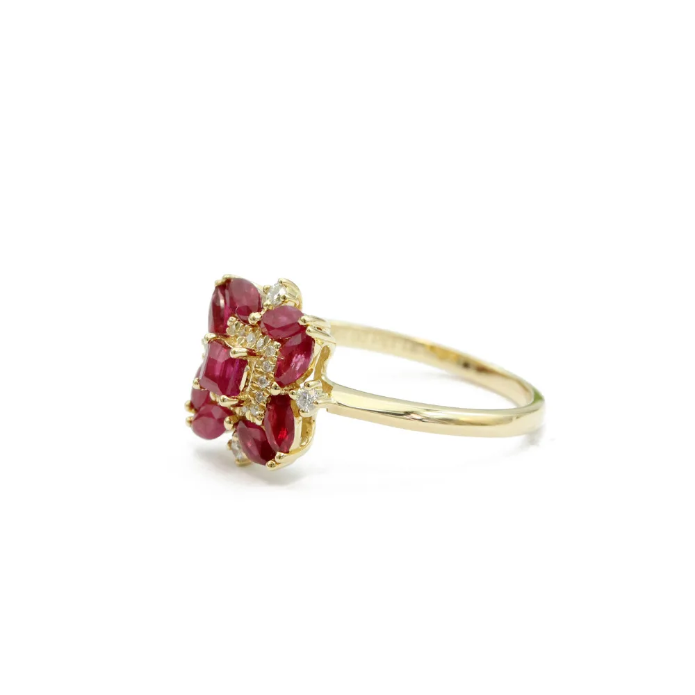 LASAMERO Asscher огранка 1.13ctw натуральный рубин драгоценный камень маркиза сторона