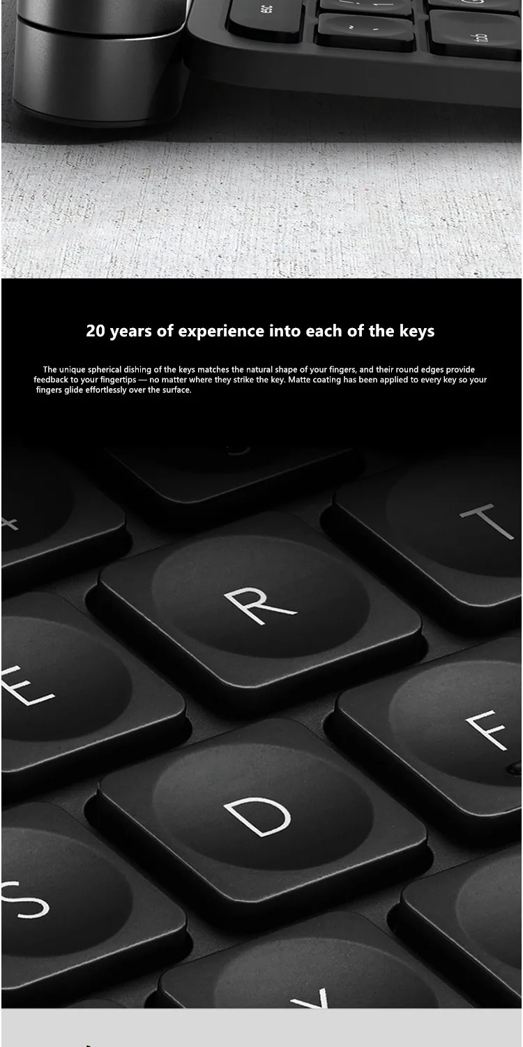Беспроводная клавиатура logitech Craft-темно-серая интеллектуальная ручка управления Bluetooth Улучшенный двойной режим подключения нескольких устройств Co
