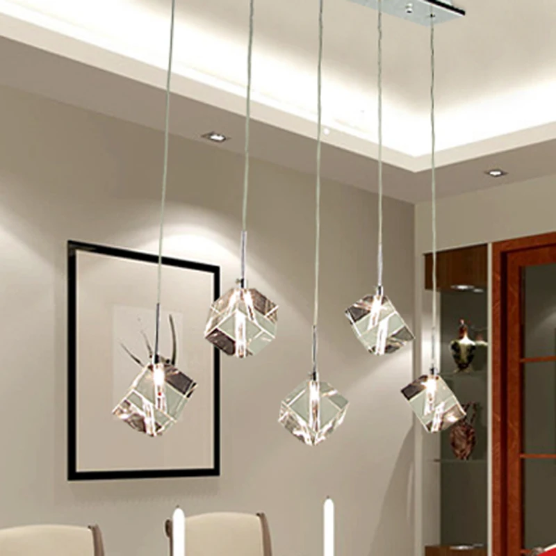 Transparent Crystal LED Dining Room Bar Pendant Light Modern Fashion Lamps For Home Living Simple Creative DHL Free | Лампы и