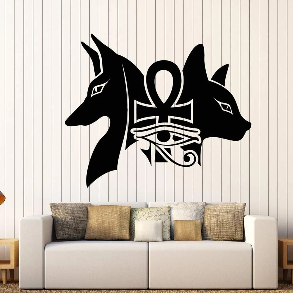 Виниловая наклейка на стену Древние египетские боги Anubis Bastet Eye Of Horus настенные