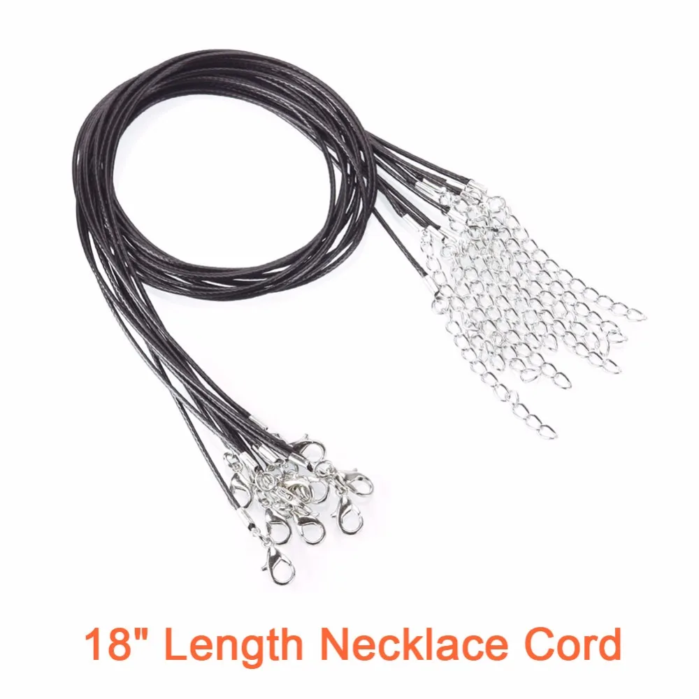 50Pcs/set 18&quot Black Leather Braided Wax Cord Necklace with Lobster Clasps for DIY Jewelry Making | Украшения и аксессуары