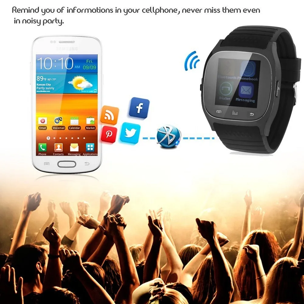 Водонепроницаемый smartwatch m26 bluetooth smart watch with led alitmeter плеера шагомер для android