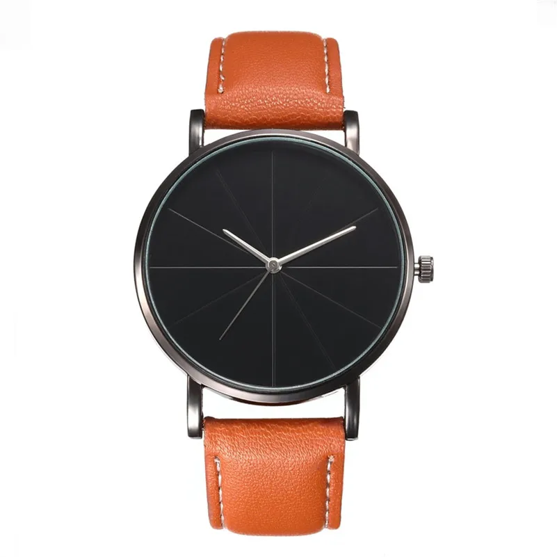 Современные модные женские часы минимализм простой стиль черный циферблат