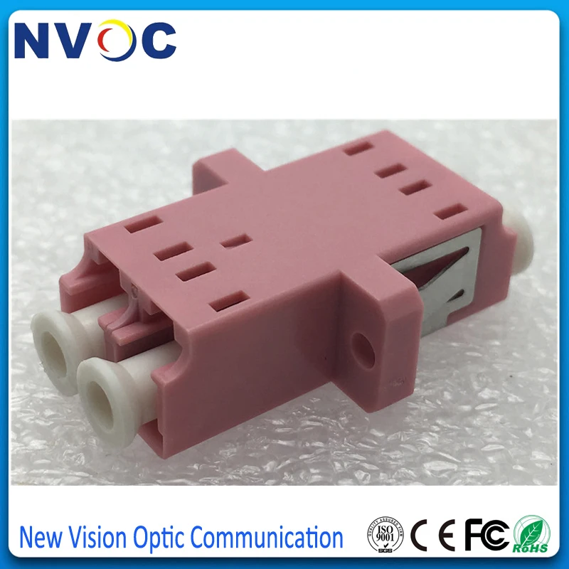 200 шт./лот мм Дуплексный LC/UPC OM4 розовый волоконно оптический соединитель