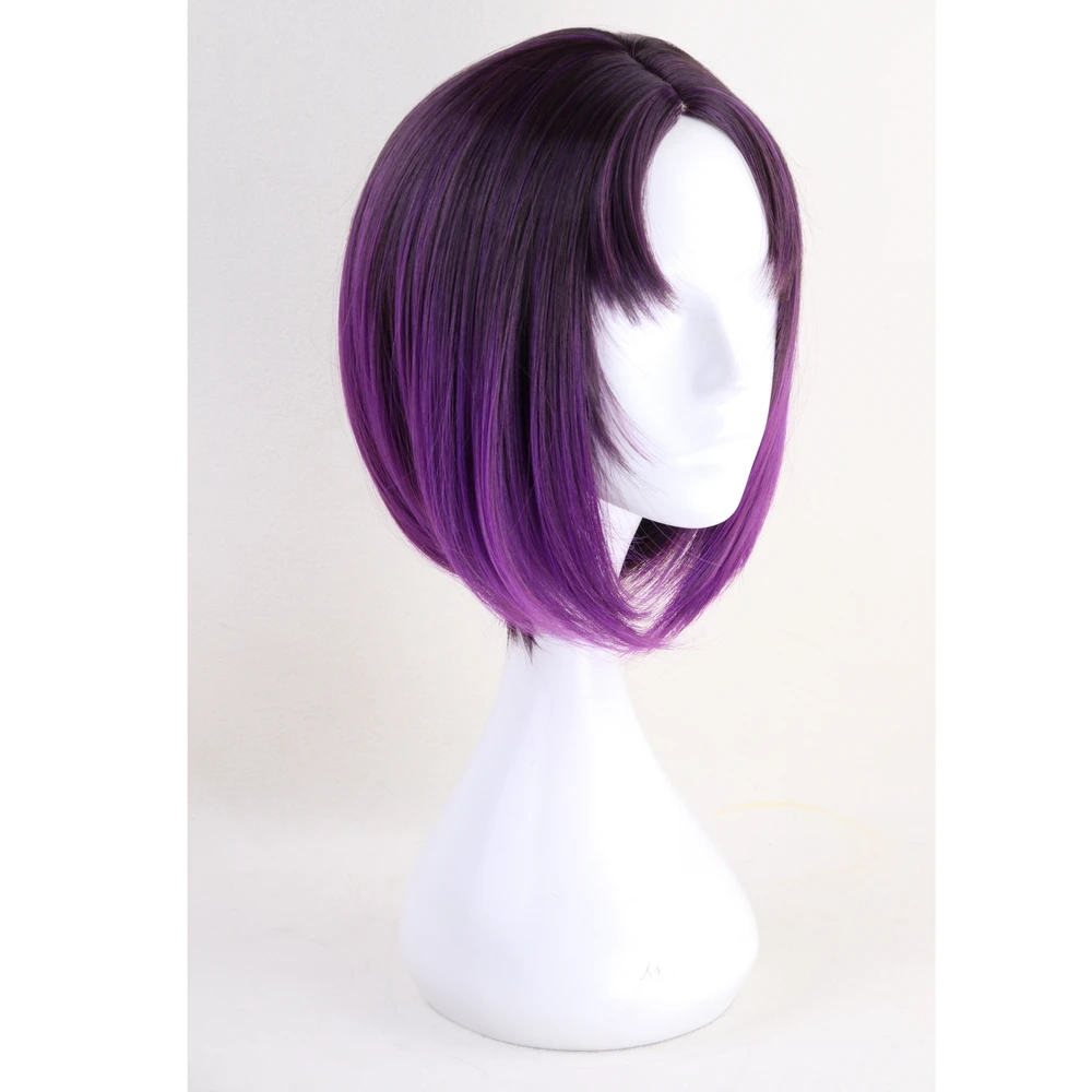 35cm Anime Miss Kobayashi's Dragon Maid Elma Short Purple Ombre Wig Cosplay Costume Synthetic Hair Wigs For Women