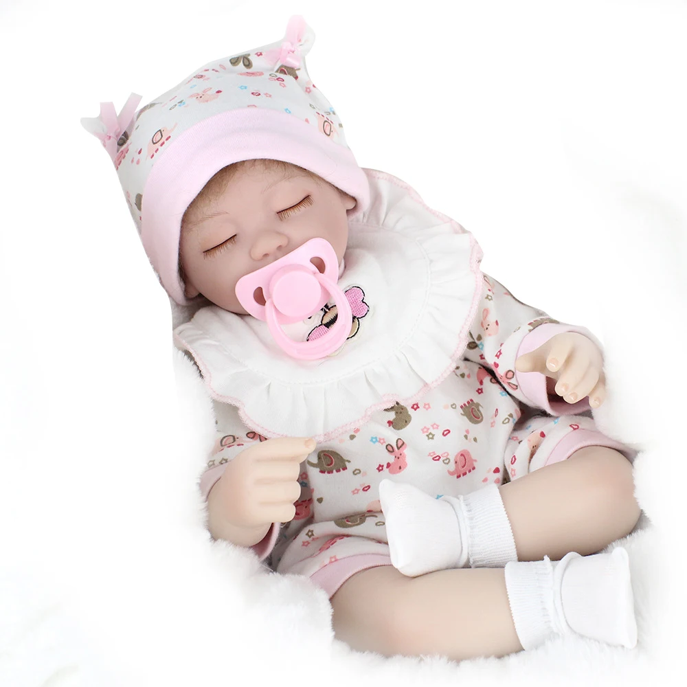 Закрытые глаза действительно реалистичные Reborn Baby Doll 17 дюймов полный силиконовый
