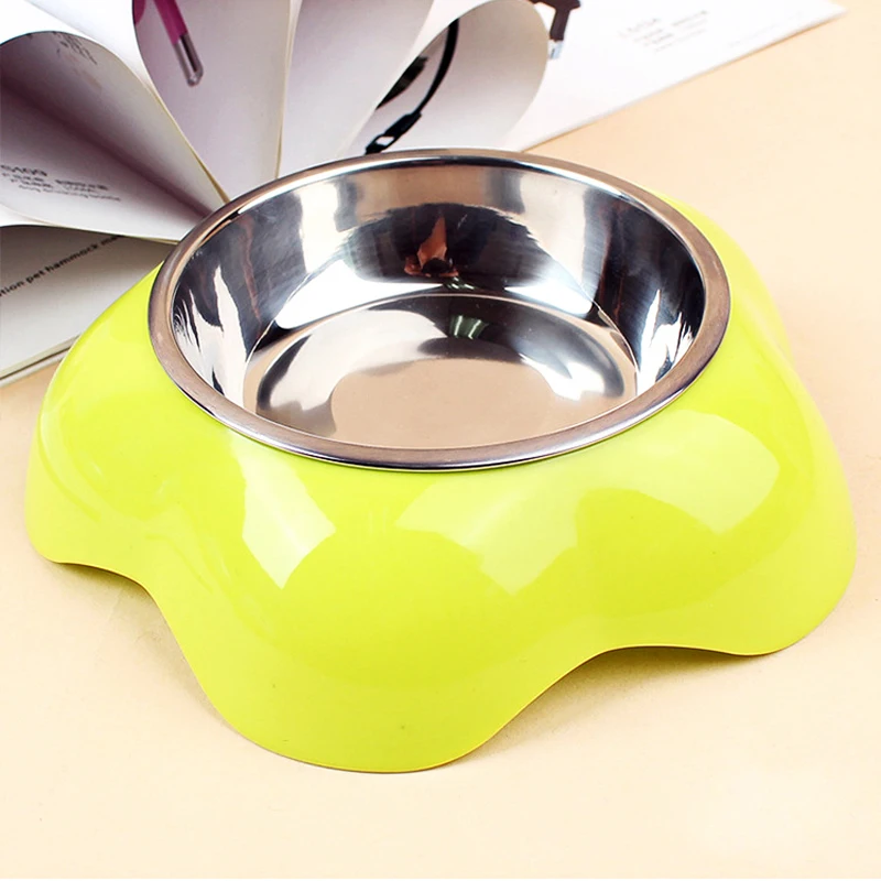 Миска для собак из нержавеющей стали синяя/Розовая/желтая миска кошек кормушка