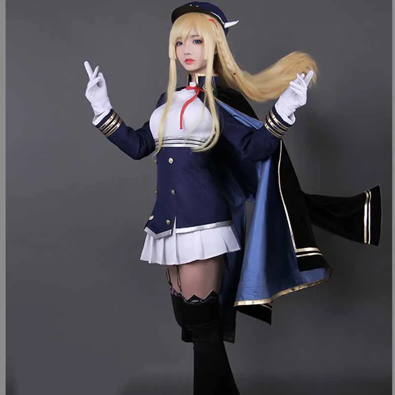 Игра Azur Lane Косплэй костюм Kongou футболка и шорты с юбкой плащ борется полным
