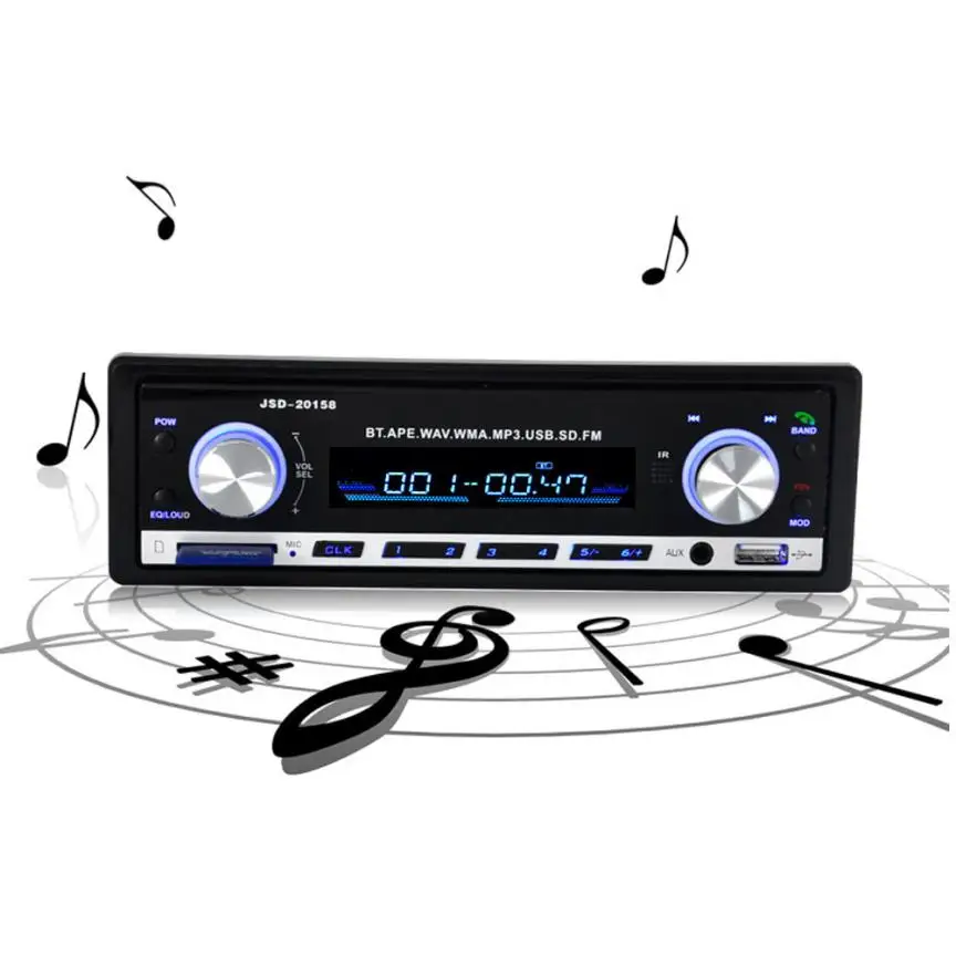 Автостайлинг Bluetooth Авто Радио стерео аудио MP3 плеер FM радио приемник Поддержка Aux вход SD USB Авторадио