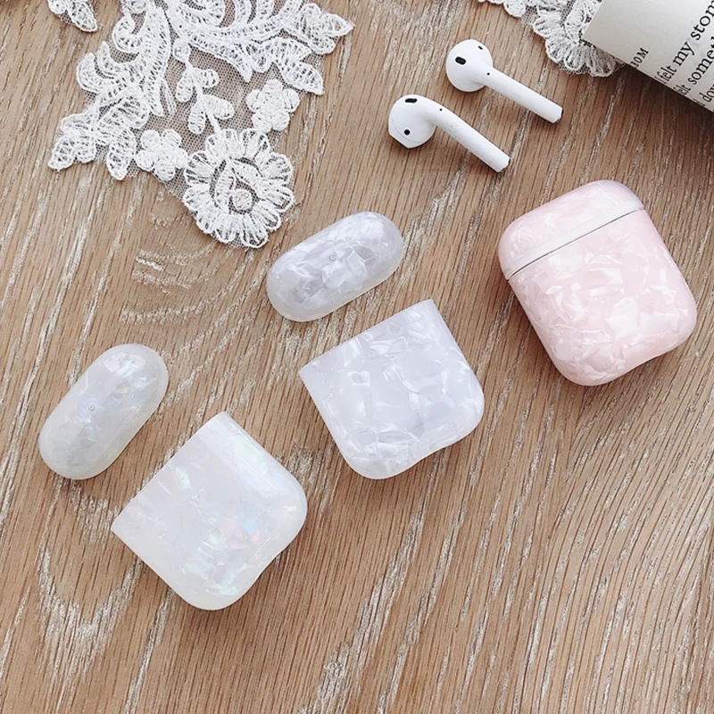 Чехол OTTWN для Apple AirPods ракушка чехол наушников Airpods Ins shell grain IMD силиконовый